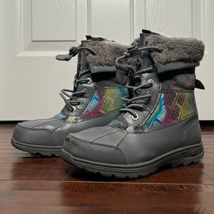 UGG Big Kids' Butte II Chromatic Size 3 Grey Waterproof Snow Boots